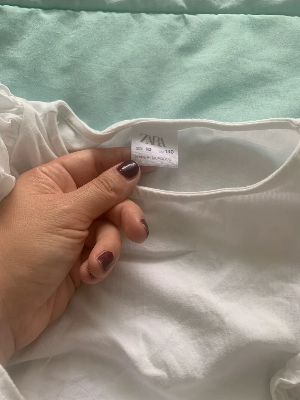 Zara White Ruffle-Trim One-Piece Bodysuit